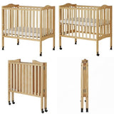 Includes a Dream on Me brand crib (55 x 32 inches) with two bed levels, baby booster chair with tray. baby swing