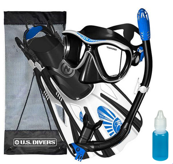 Snorkel set maui rental equipment. Fins, mask, snorkel, carrying case.